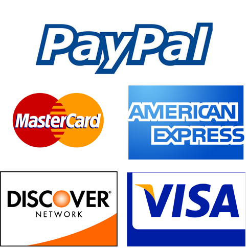 PayPal / 信用咭 / Visa / MasterCard / Amex / Discover